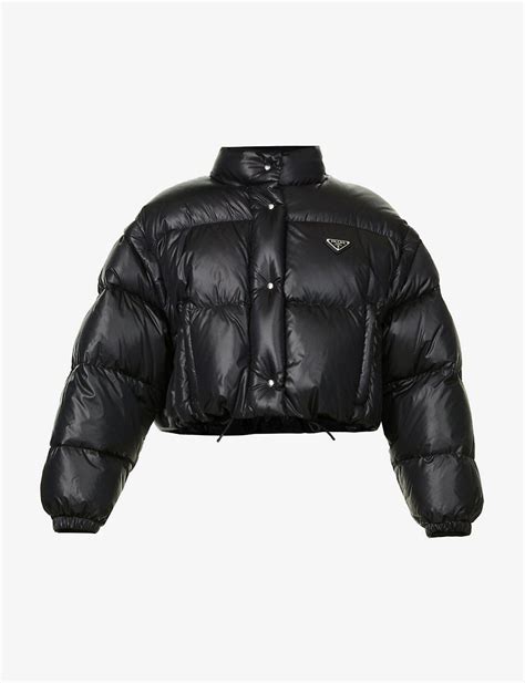 cire cropped puffer jacket prada|sleeveless puffer jacket cropped.